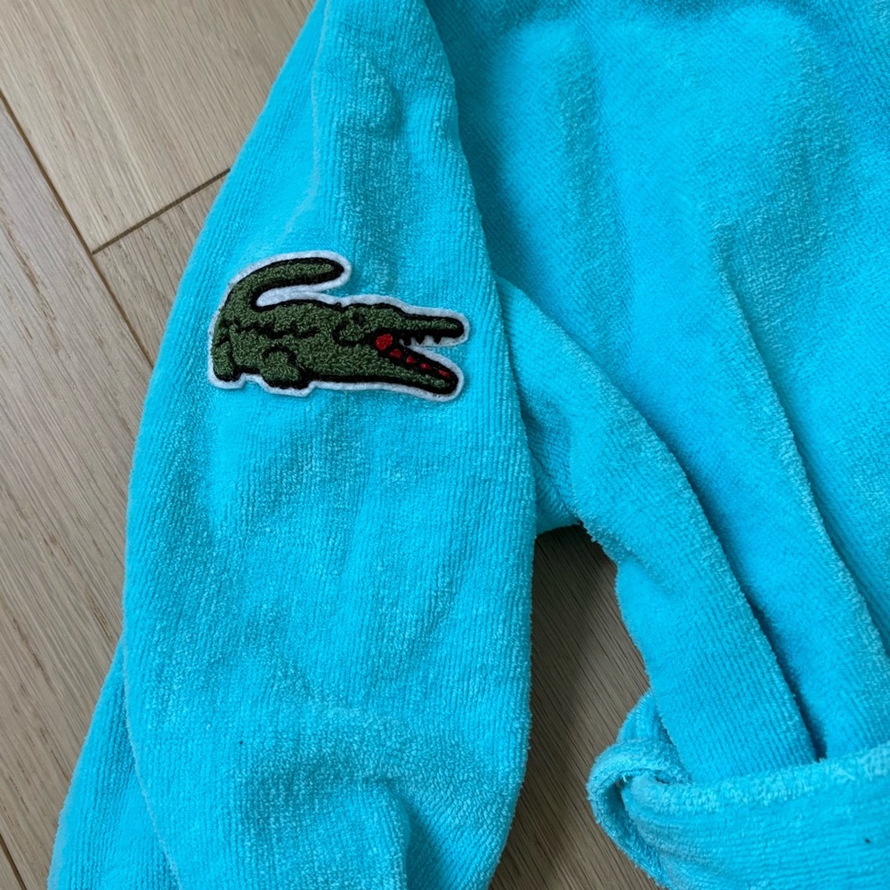 Lacoste Turquoise Hooded Terry Robe - Picture 3 of 6